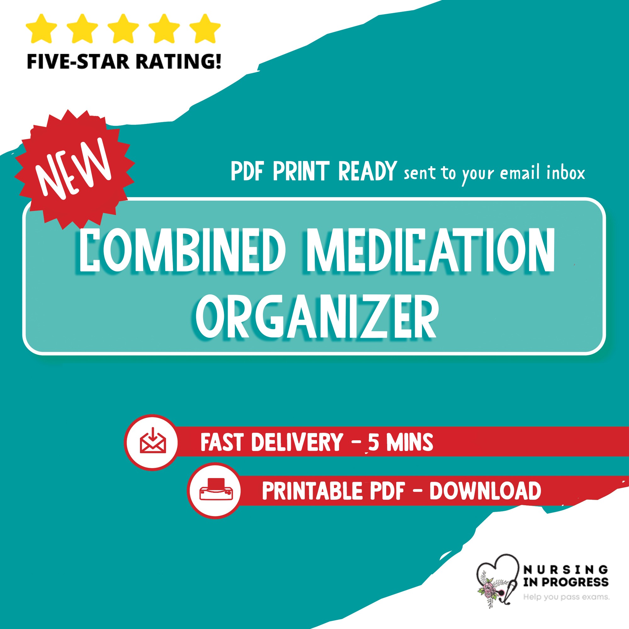 Combined Medication Organizer Template | 2 Pages | PDF