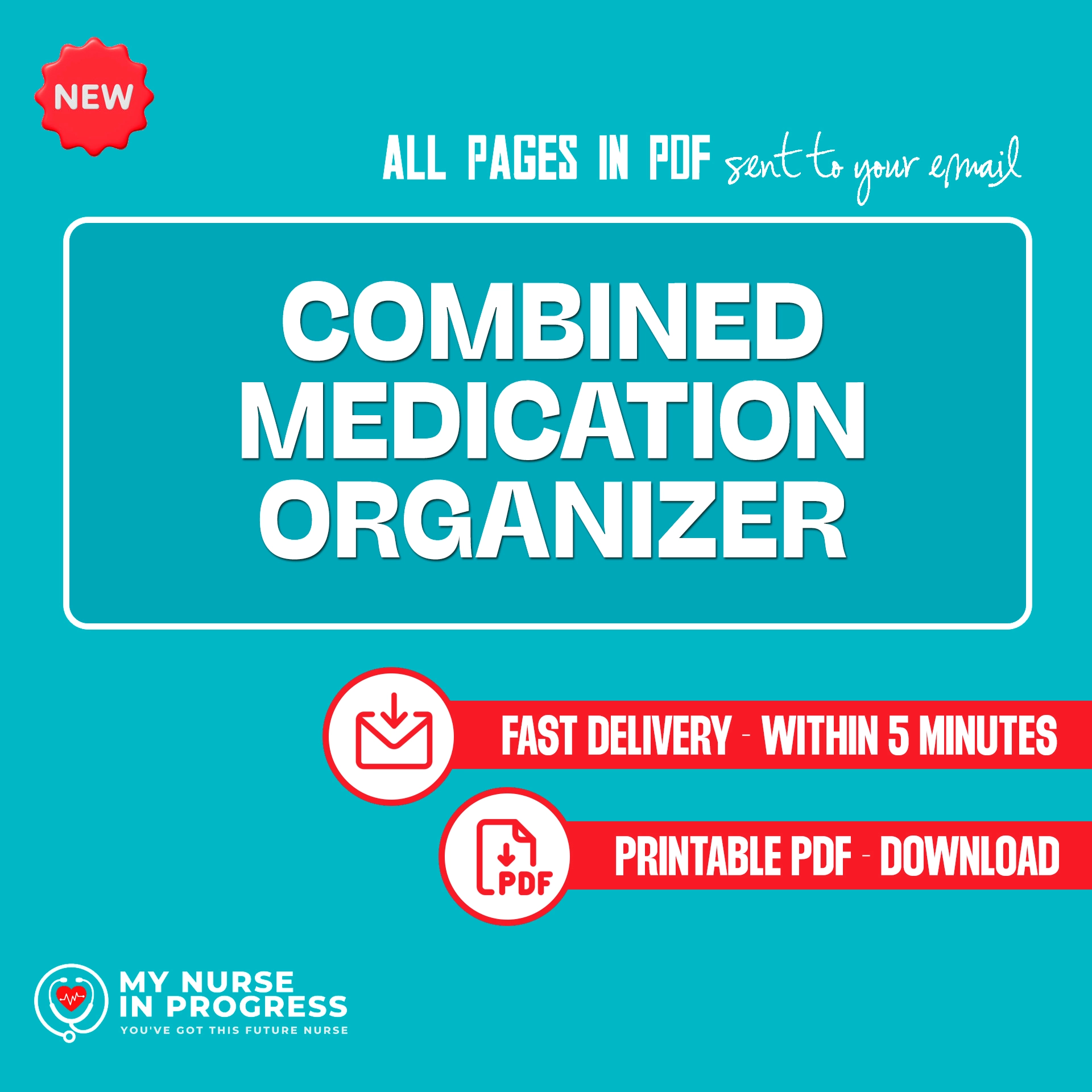 Combined Medication Organizer Template | 2 Pages | PDF